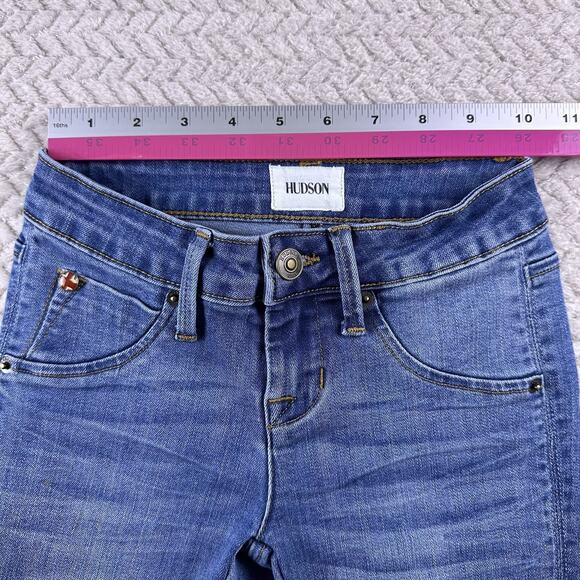 Hudson Girls Stretch Denim Skinny Jeans-Size 7 Button Flap Pockets - Picture 5 of 16